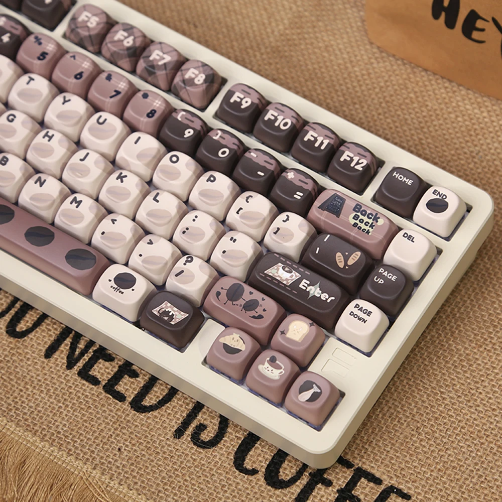 Kawaii Keys Cafe Themed Coffee Mao Profile Keycaps (131 Keys) - KawaiiKeys