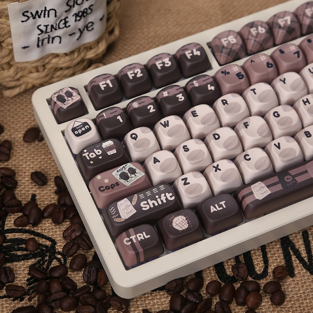 Kawaii Keys Cafe Themed Coffee Mao Profile Keycaps (131 Keys) - KawaiiKeys