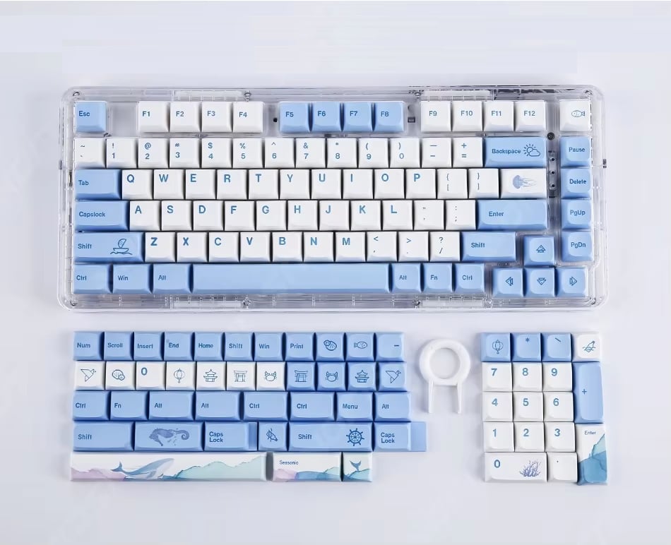 Kawaii Ocean Whale Theme XDA Profile Keycaps (133 Keys)