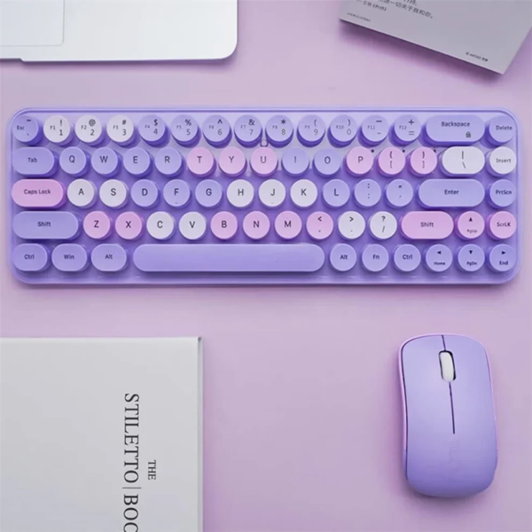 Kawaii Candy Pastel Colorful Wireless Keyboard Set