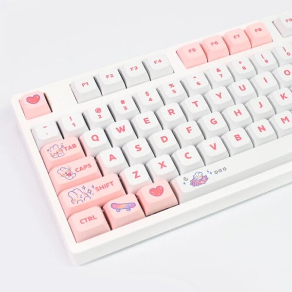Kawaii Pink Bunny Pastel XDA Profile Keycaps (129 Keys)