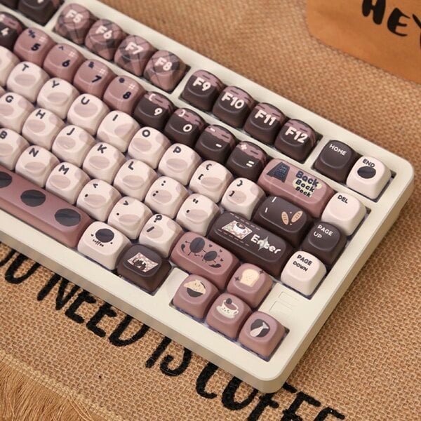 Kawaii Keys Cafe Themed Coffee Mao Profile Keycaps (131 Keys)