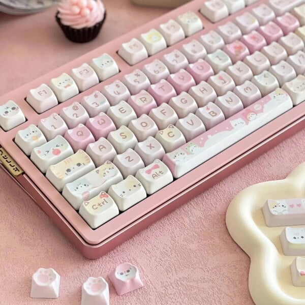Kawaii Cat Meow Party Mao Profile Keycaps (141 Keys)