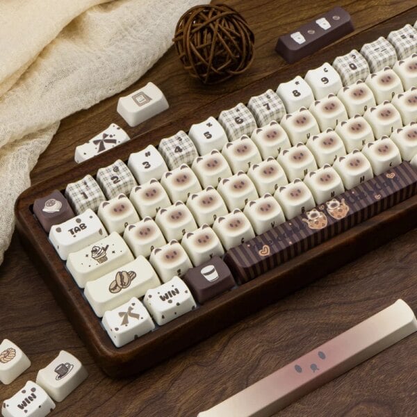 Kawaii Keys Cat Coffee Cafe Keycaps - Special Edition