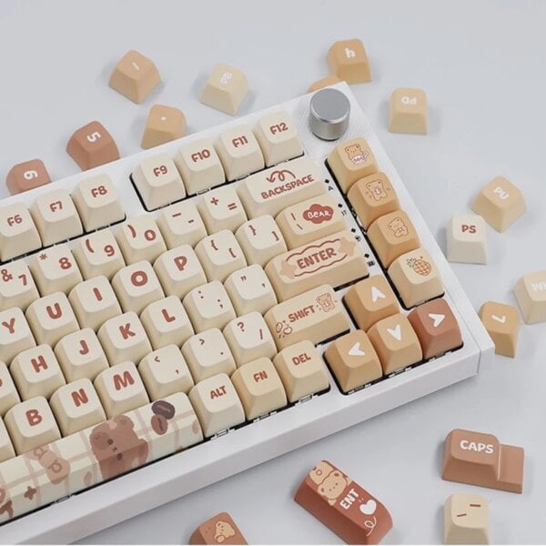 Kawaii Bear Caramel XDA Profile Keycaps (133 Keys)