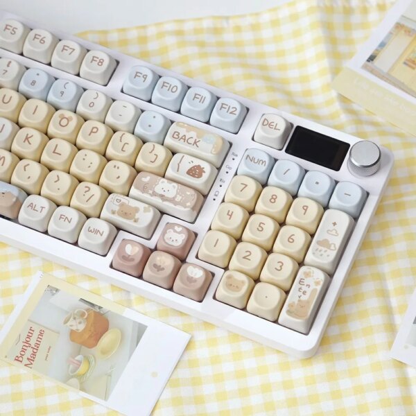 Kawaii Keys Milk Tea Bear Mao Profile Keycaps (131 Keys)